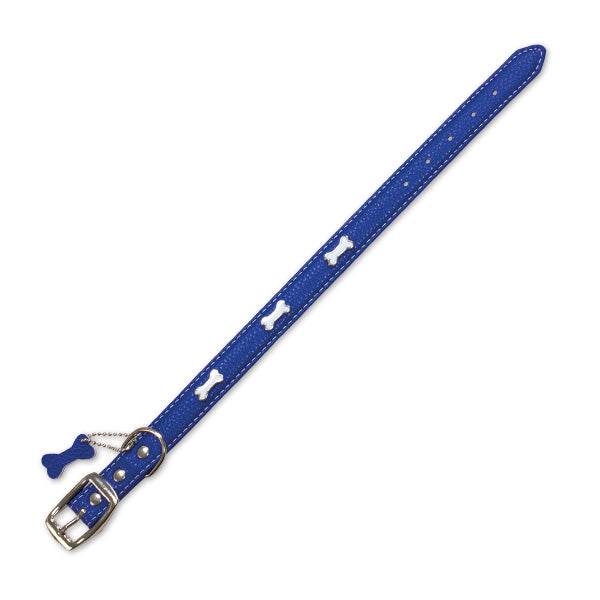 arquivet-collier-chien-cuir-os-bleu-2x40-cm image 3