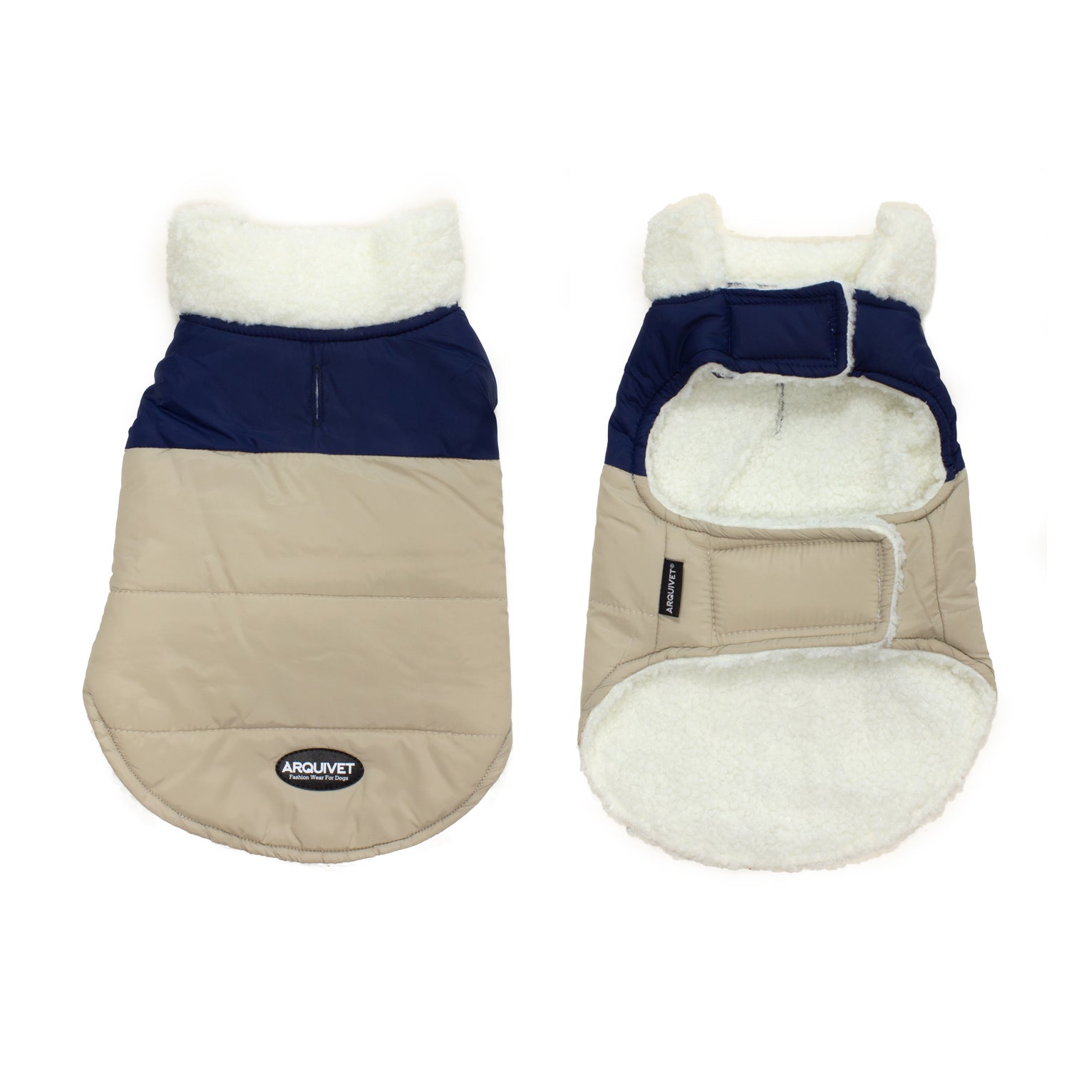 arquivet-kilimanjaro-manteau-chien-bleu-beige-m-30-cm-chaud image 2