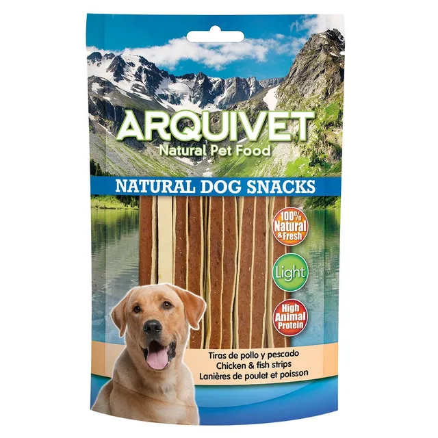 arquivet-lamelles-poulet-poisson-friandise-chien-100-gr image 1