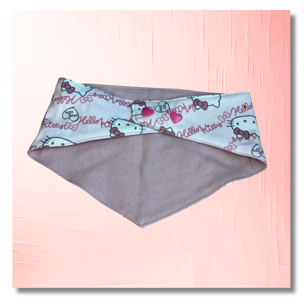 carabidule-les-l-gers-bandana-chien-kawaii-r-versible-rose-coton image 2