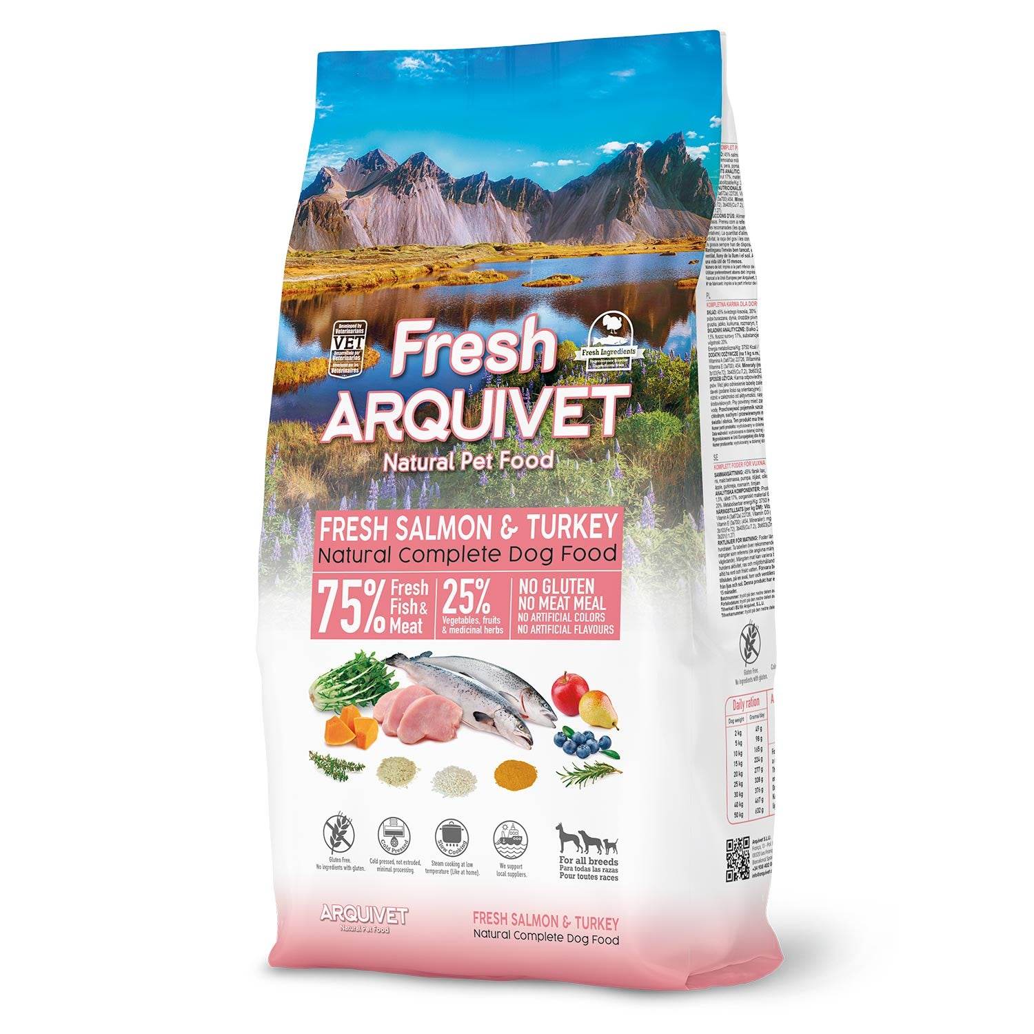 arquivet-semi-moist-fresh-croquette-chien-saumon-dinde-2-5-kg image 2