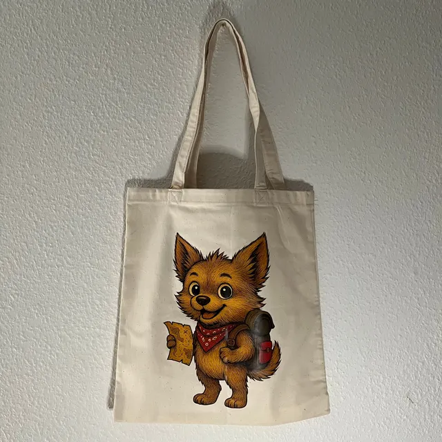carabidule-le-vaillant-tote-bag-chien-coton-cru image 1