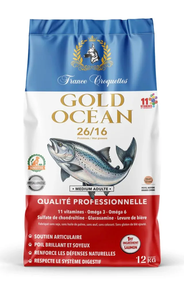 france-croquettes-gold-oc-an-croquettes-saumon-12-kg-hypoallerg-nique image 1