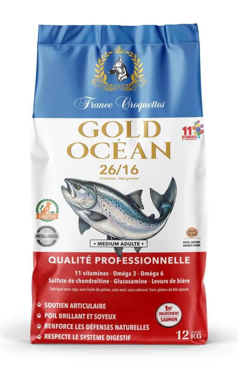 france-croquettes-gold-oc-an-croquettes-saumon-12-kg-hypoallerg-nique image 1
