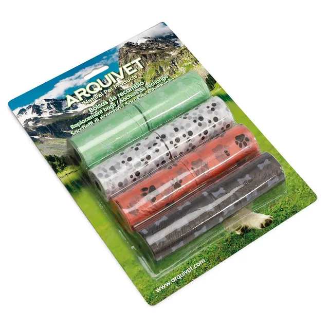 arquivet-sacs-hygi-niques-imprim-s-chien-8-rouleaux-r-sistants image 1
