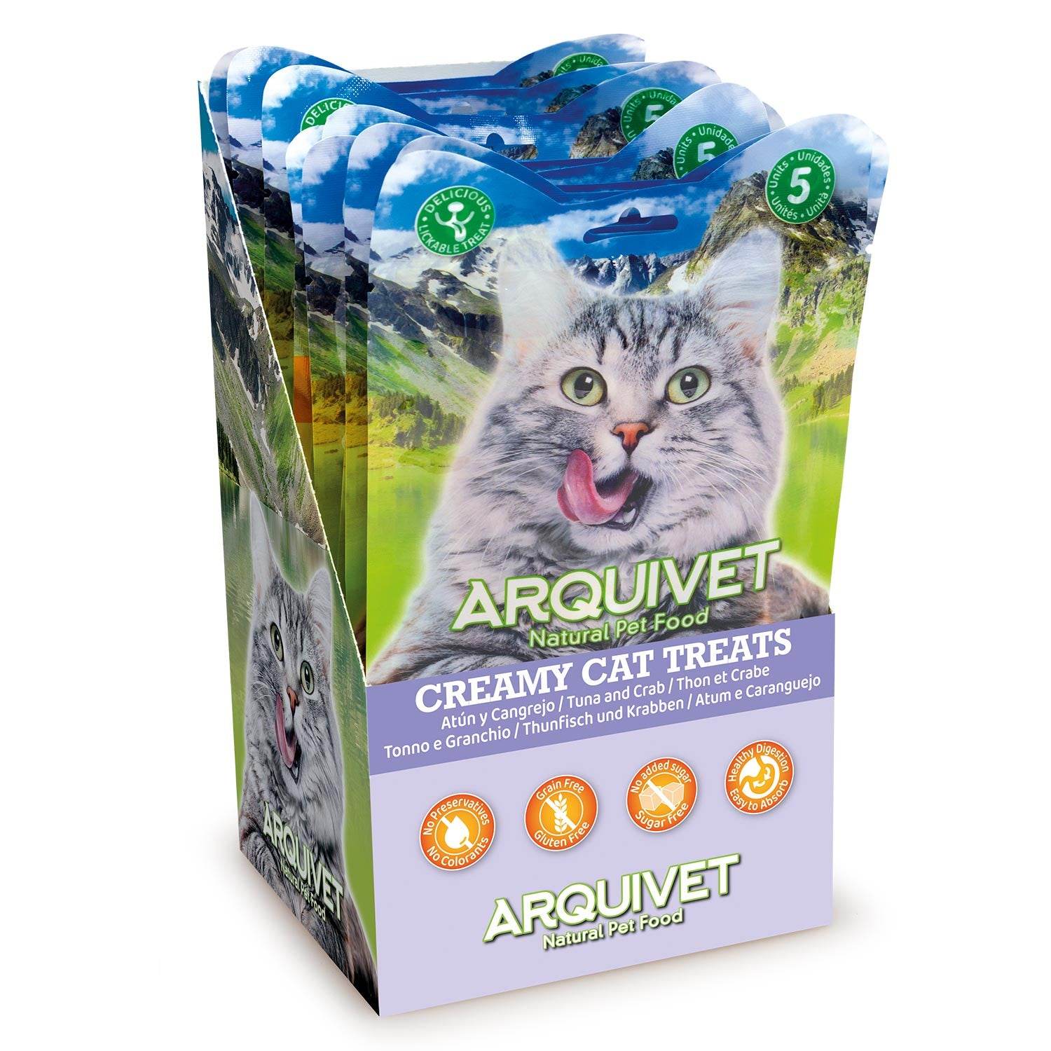 arquivet-creamy-thon-et-crabe-friandise-chat-5x14g-sans-c-r-ales image 3
