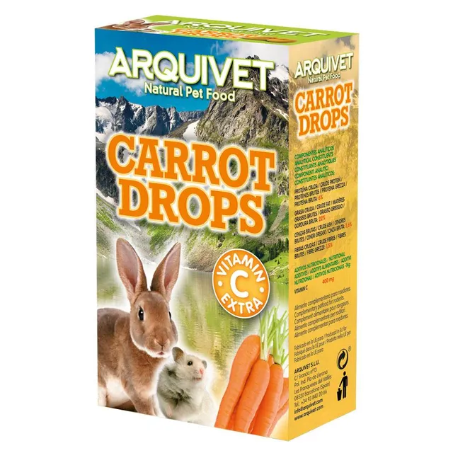 arquivet-carrot-drops-friandise-rongeur-carotte-65-g-lapin-hamster image 1