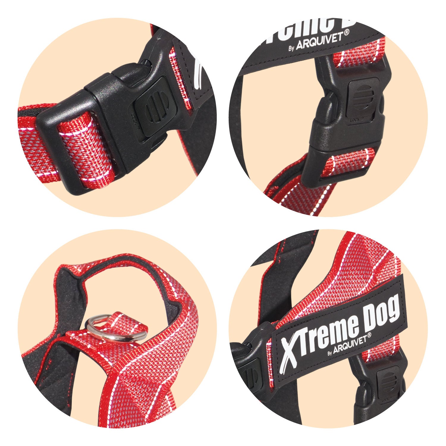 arquivet-classic-xtreme-harnais-chien-rouge-taille-m-ajustable image 2