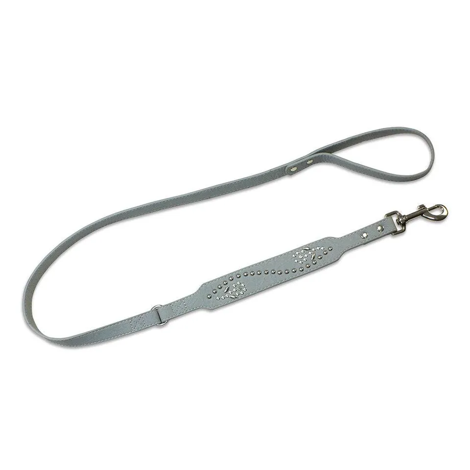 arquivet-laisse-cuir-chien-grise-clous-2x120-cm image 1