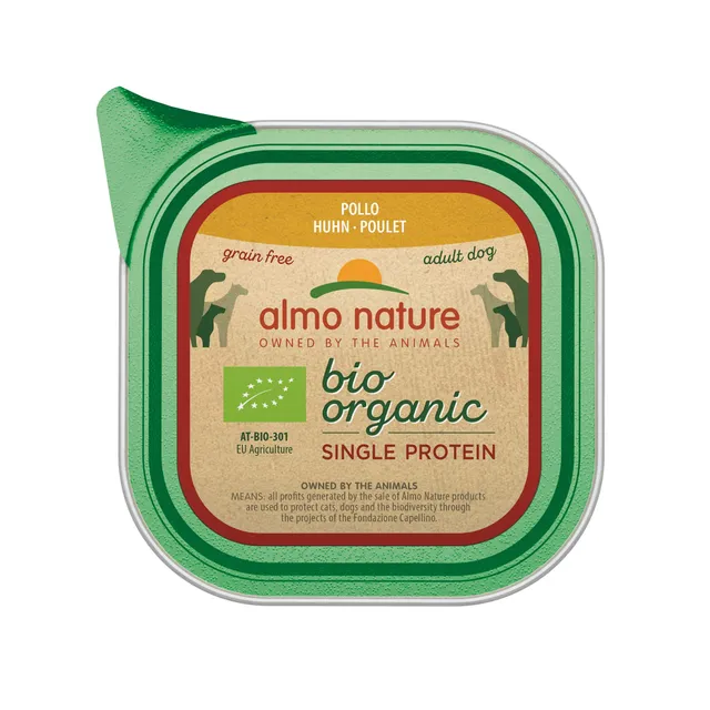 almo-nature-bio-organic-p-t-chien-poulet-11x150g-sans-c-r-ales image 1