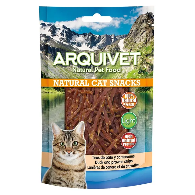 arquivet-lamelles-canard-crevettes-chat-50-g-naturel image 1