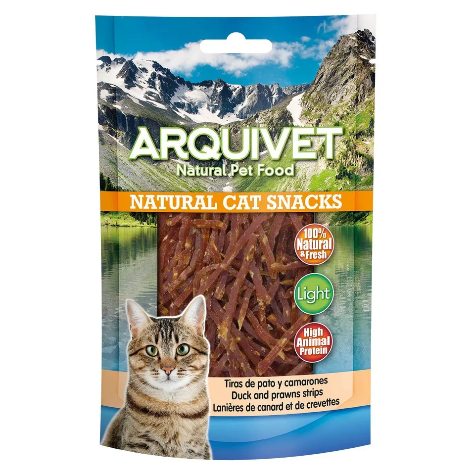 arquivet-lamelles-canard-crevettes-chat-50-g-naturel image 1