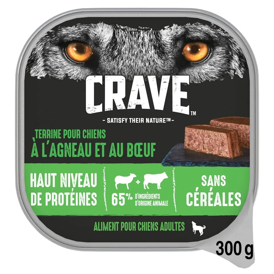 crave-wet-agneau-b-uf-p-t-e-chien-10x300g-sans-c-r-ales image 1
