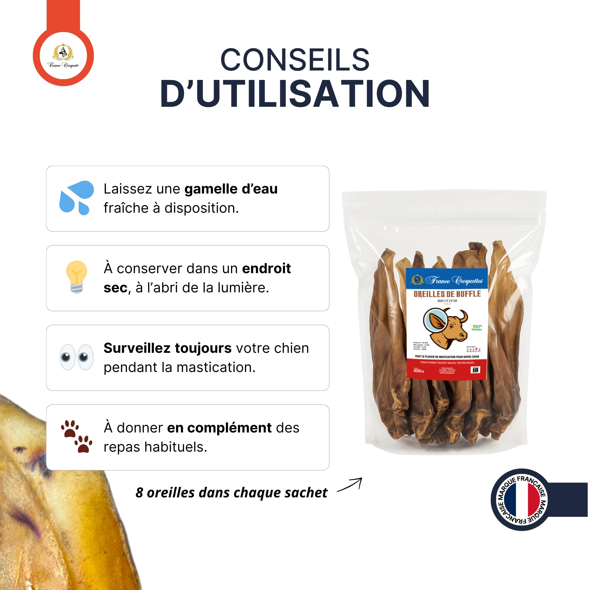 france-croquettes-friandises-oreilles-buffle-xxl-chien-5x400g image 5