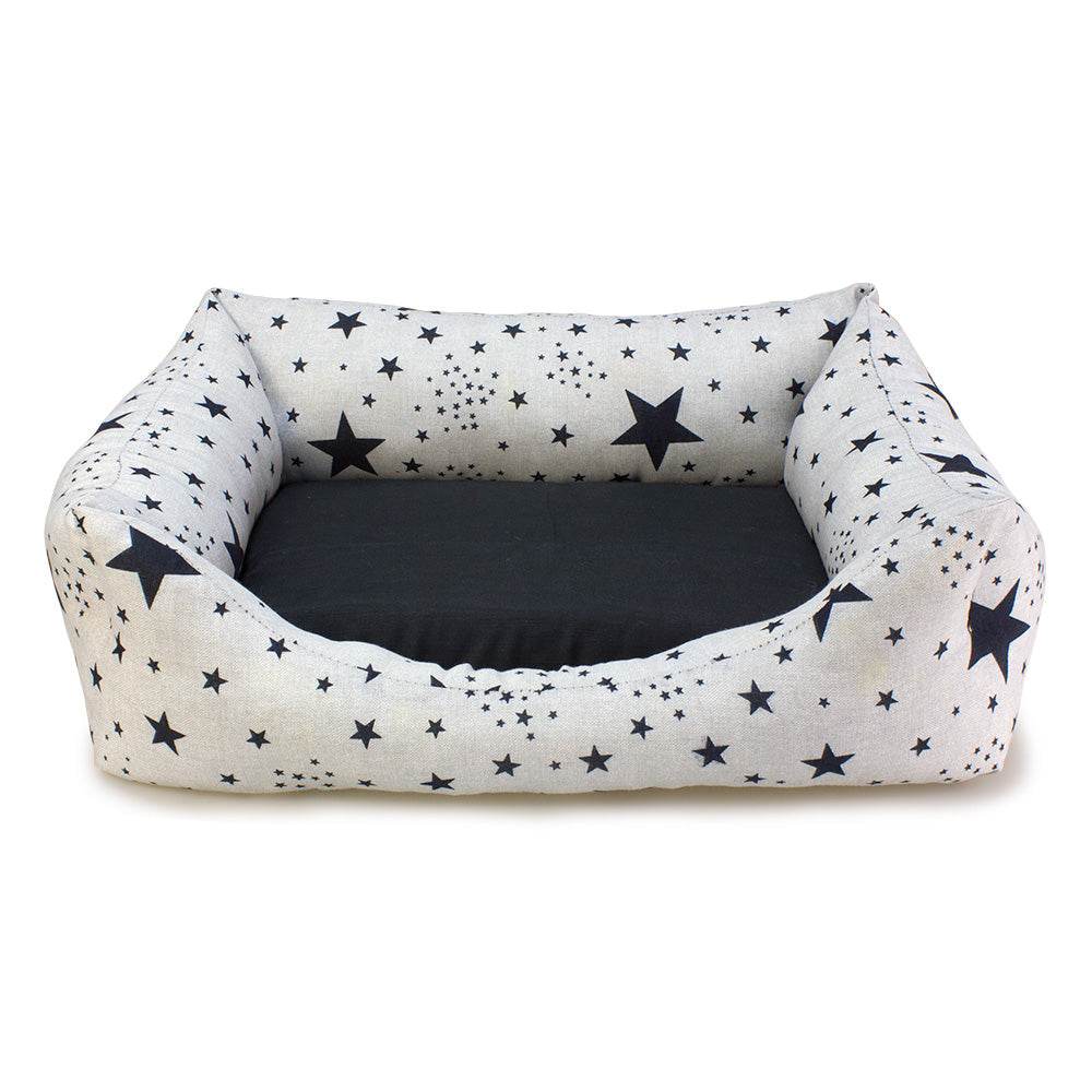 arquivet-black-stars-panier-chien-noir-toiles-50x45x17-cm image 1