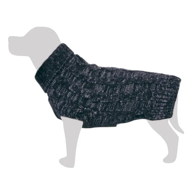 arquivet-pull-tricot-chien-torsades-noir-graphite-xs-20-cm image 1