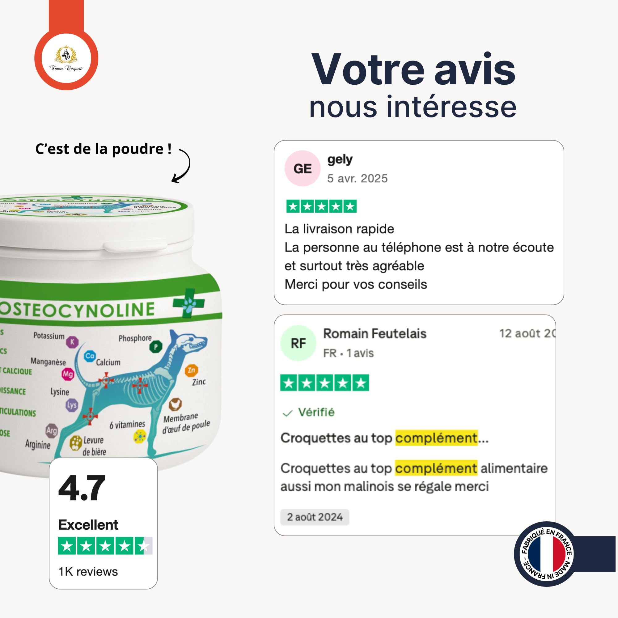 france-croquettes-ost-ocynoline-calcium-poudre-chien-400g image 6