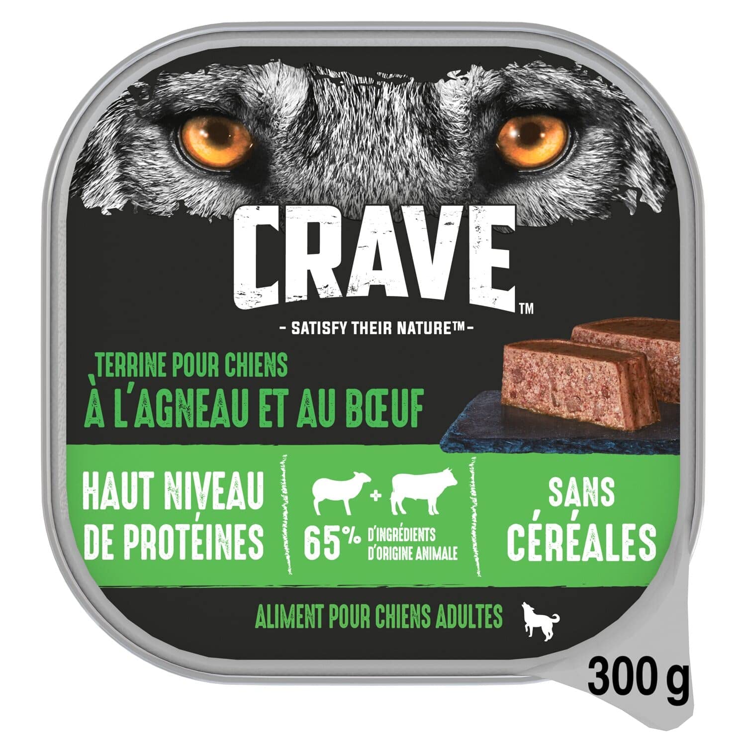 crave-wet-agneau-b-uf-p-t-e-chien-10x300g-sans-c-r-ales image 1